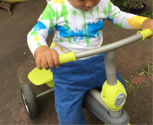 Tie Dyed T-Shirt Long Sleeve  Blue/Green/Yellow/White size 1-5