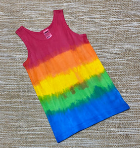 Tie Dye Singlets Rainbow Red Top size 00-6 years