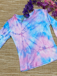 Tie Dye T-Shirt Long Sleeves Unicorn Pink/Blue Baby sizes 00000-1