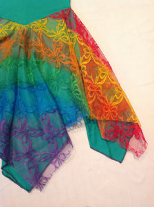 Layered Rainbow with Seagrass Green Princess Fairy Dress