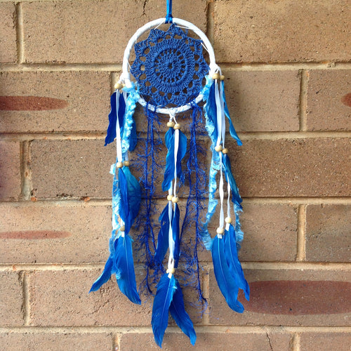 Dreamcatcher Boho Crochet Blue 11cm