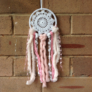 Dreamcatcher Boho Crochet Baby Pink 11cm