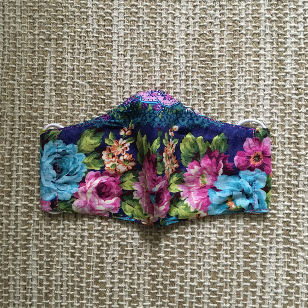 KIDS FACE MASK Triple Layer with Pocket Floral/Paisley