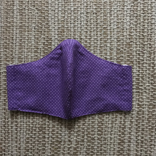 ADULT FACE MASK Triple Layer with Pocket and Nose Wire Lilac/Dotty