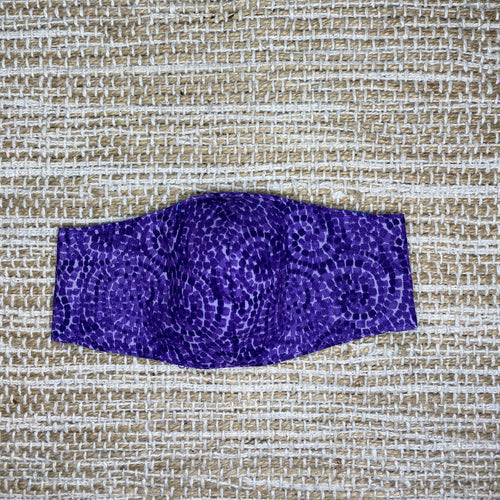 KIDS FACE MASK Triple Layer with Pocket Purple Dots