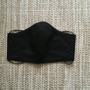 ADULT FACE MASK Triple Layer with Pocket and Nose Wire Black