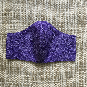 ADULT FACE MASK Triple Layer with Pocket and Nose Wire Purple Dots