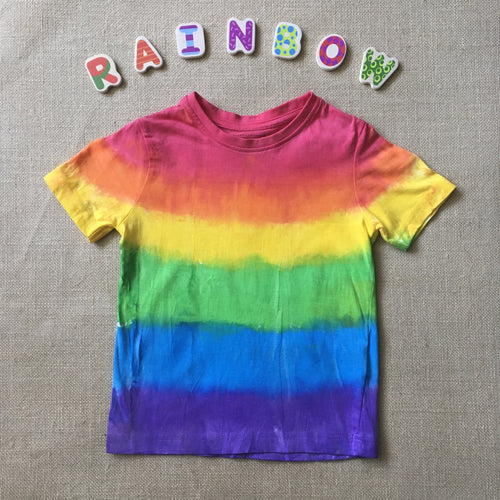 Tie Dyed T-Shirt Rainbow Red Top