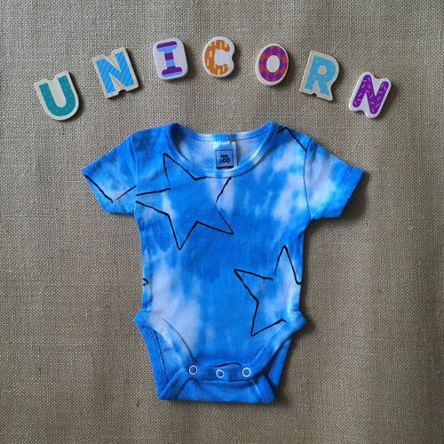 Tie Dyed Baby Onesie Blue/White Size 0000 Newborn