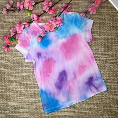 Tie Dyed T-Shirt Unicorn Purple/Pink/Blue size 3