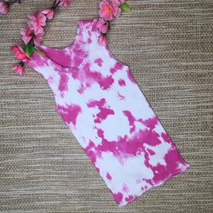 Tie Dyed Baby Singlet Pink/White size 1