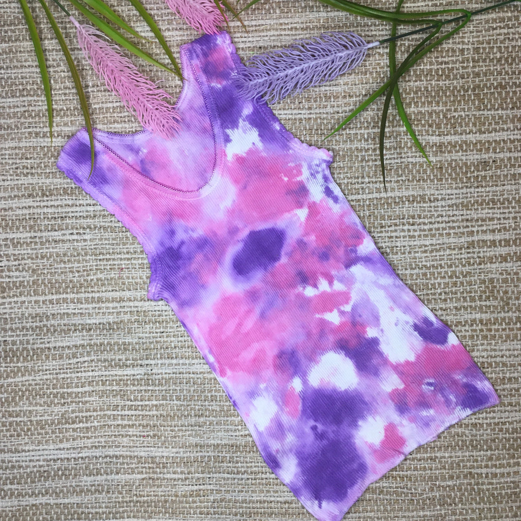 Tie Dyed Baby Singlet Pink/Purple/White Size 1