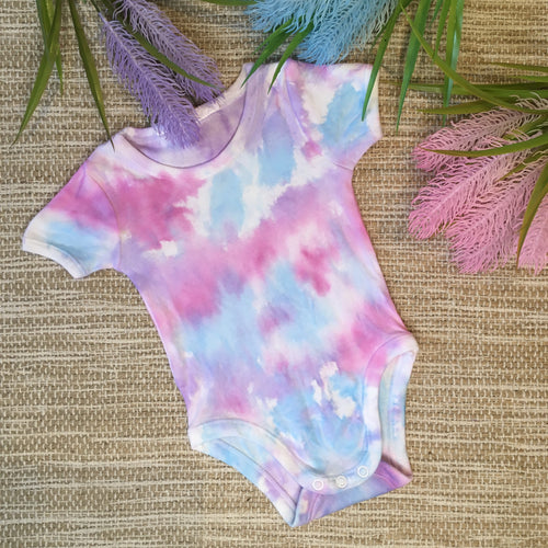 Tie Dye Baby Romper Unicorn Pink/Purple/Blue size 000-2 years