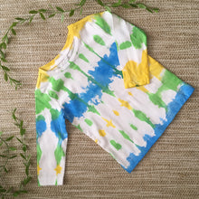 Tie Dyed T-Shirt Long Sleeve  Blue/Green/Yellow/White size 1-5