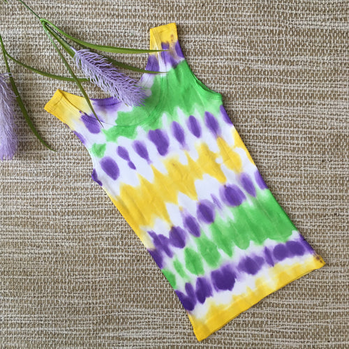 Tie Dyed Singlet Purple/Green/Yellow size 2-3
