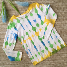 Tie Dyed T-Shirt Long Sleeve  Blue/Green/Yellow/White size 1-5