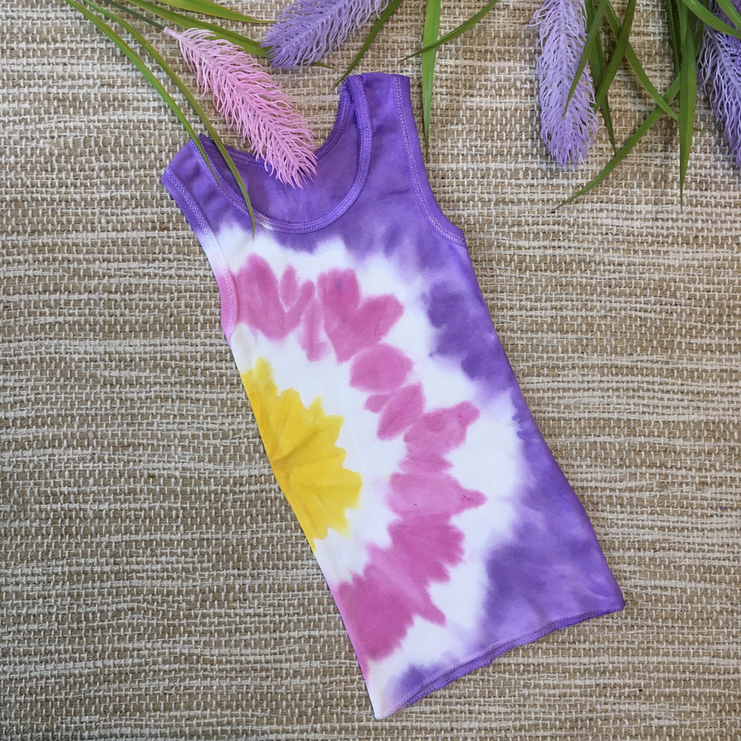 Tie Dye Singlet Purple/Pink/Yellow size 00-6 years