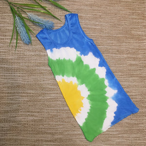 Tie Dyed Baby Singlet Blue/Green/Yellow