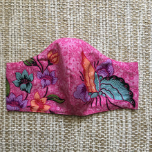 ADULT FACE MASK Triple Layer with Pocket and Nose Wire Pink Batik