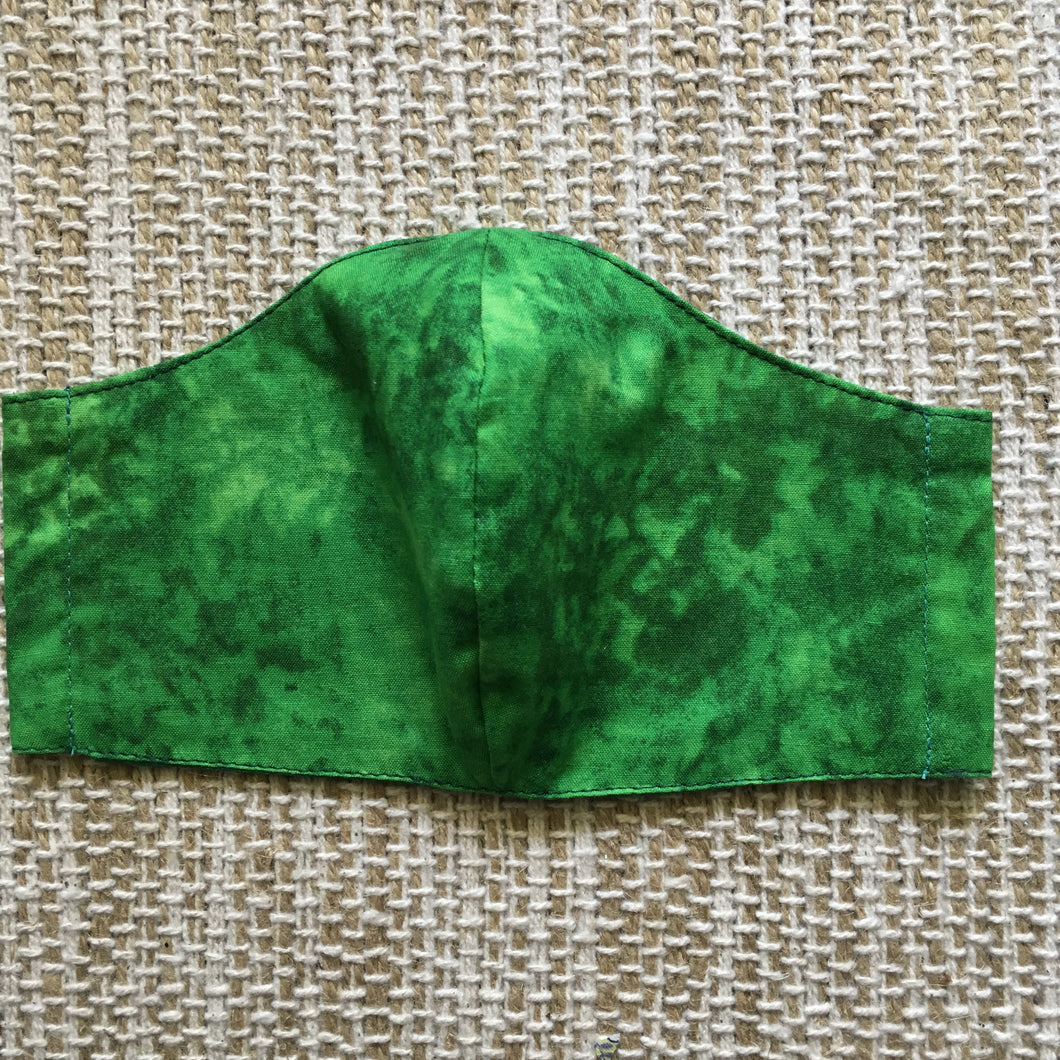 ADULT FACE MASK Triple Layer with Pocket and Nose Wire Green Tie Dye