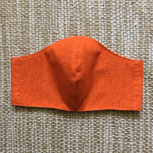 ADULT FACE MASK Triple Layer with Pocket and Nose Wire Orange Leaves