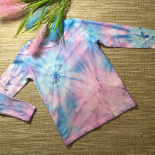 Tie Dye T-Shirts Long Sleeves Unicorn Pink/Blue Childs sizes 2-8