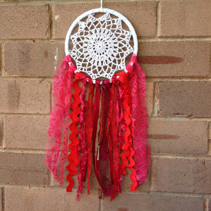 Dreamcatcher Boho Crochet Red 16cm