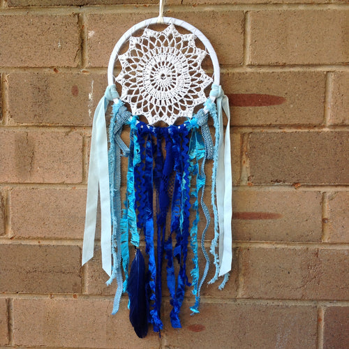 Dreamcatcher Boho Crochet Blue 16cm