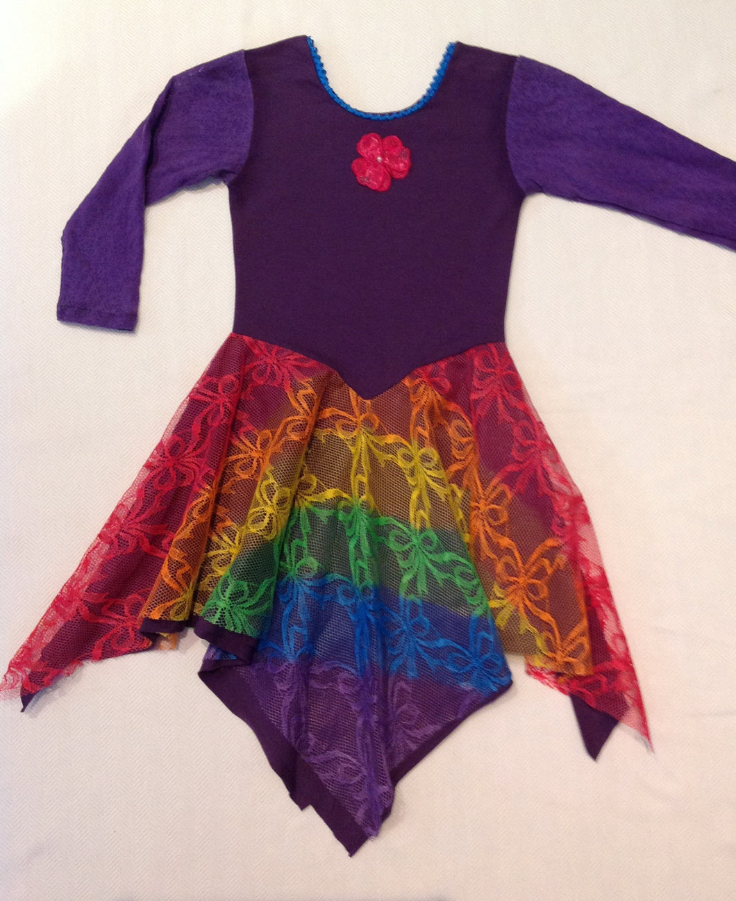 Layered Rainbow with Midnight Purple Princess Fairy Dress Long Sleeve