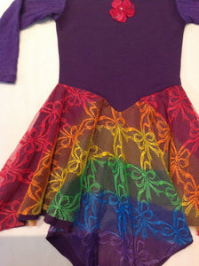 Layered Rainbow with Midnight Purple Princess Fairy Dress Long Sleeve