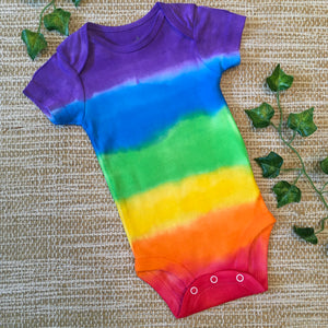 Rainbow Tie Dye Bodysuit One Piece Purple Top  Baby Size 00-0-1