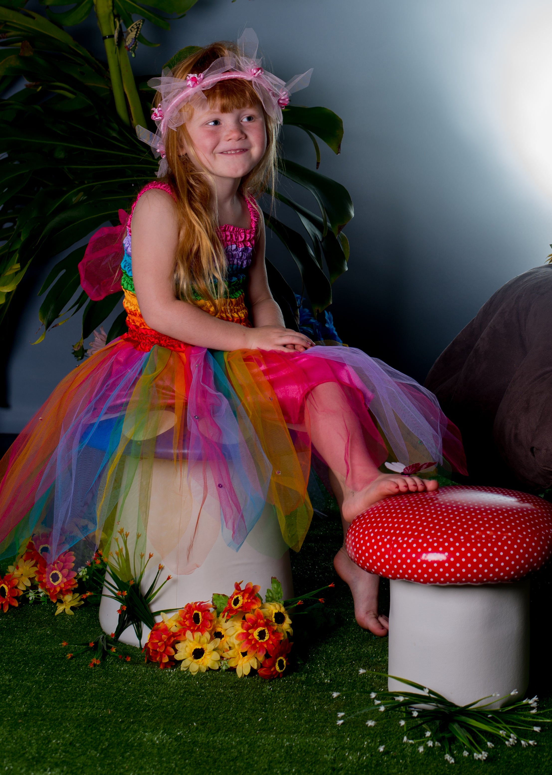 Rainbow Fairy Dress with Wings Rainbow Fairy Dress with Wings