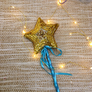 Fairy Wand Star Large with Jewels and Sequins