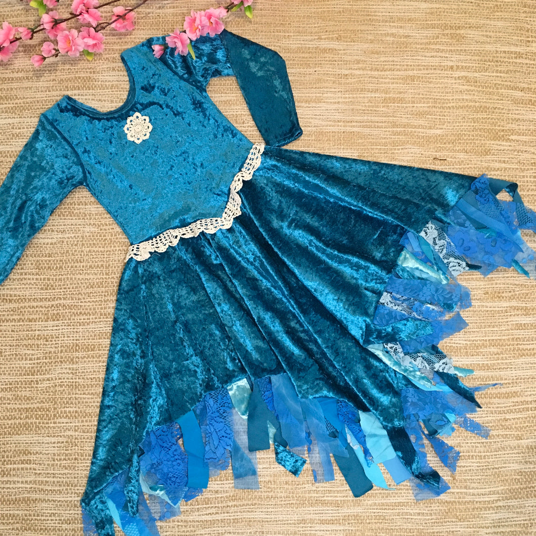 long sleeve gypsy dress Gypsy Dress Velvet Long Sleeve Blue – Rainbow Princess Au